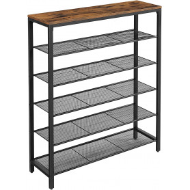 Skoställ med 5 Hyllor - Skohylla industriell Design 100 x 30 x 110 ...