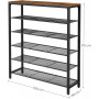 Skoställ med 5 Hyllor - Skohylla industriell Design 100 x 30 x 110 cm vintage brun-svart