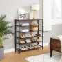 Skoställ med 5 Hyllor - Skohylla industriell Design 100 x 30 x 110 cm vintage brun-svart