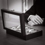 12-fack klockbox - Elegant Box Organizer för 12 Klockor - Klockförvaring avtagbar klockkudde