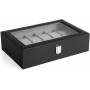 12-fack klockbox - Elegant Box Organizer för 12 Klockor - Klockförvaring avtagbar klockkudde