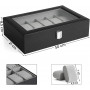 12-fack klockbox - Elegant Box Organizer för 12 Klockor - Klockförvaring avtagbar klockkudde