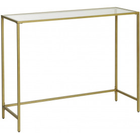 Konsolbord Guld, Glasskiva 100 x 35 x 80 cm Entré Sidobord