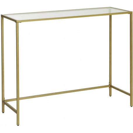 Konsolbord Guld, Glasskiva 100 x 35 x 80 cm Entré Sidobord