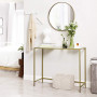 Konsolbord Guld, Glasskiva 100 x 35 x 80 cm Entré Sidobord