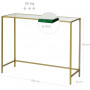 Konsolbord Guld, Glasskiva 100 x 35 x 80 cm Entré Sidobord