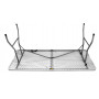 Hopfällbart Campingbord med bänkar 180 cm Bärbart resväskor trädgårdsbord + 2 bänkar - Vit