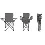 Fällbar campingstol med kopphållare - fiskestol Grå