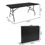 Hopfällbart campingbord 180 cm Svart