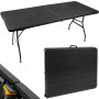 Hopfällbart campingbord 180 cm Svart