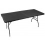 Hopfällbart campingbord 180 cm Svart