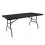 Hopfällbart campingbord 180 cm Svart