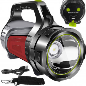 Kraftfull Ficklampa LED Uppladdningsbar med Powerbank