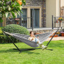 Hängmatta med stativ 210 x 150 cm justerbara höjd Hammock