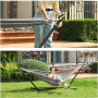 Hängmatta med stativ 210 x 150 cm justerbara höjd Hammock