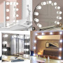 10 LED-lampor till spegel Justerbar LED-belysning med kontroll till sminkspegel