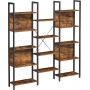 Bokhylla Modul Industriell Stil 158x24x166 cm Förvaringshylla Med 14 Fack