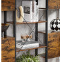 Bokhylla Modul Industriell Stil 158x24x166 cm Förvaringshylla Med 14 Fack