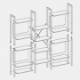 Bokhylla Modul Industriell Stil 158x24x166 cm Förvaringshylla Med 14 Fack