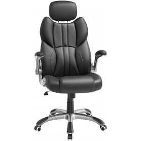 Ergonomisk Kontorsstol med fällbara armstöd, justerbar nackstöd, 15...