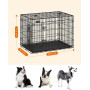 Hundbur XL Metall 107 x 70 x 77,5 cm Med 2 Dörrar - Svart
