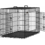 Hundbur XXL Metall 122 x 74 x 80,5 cm Med 2 Dörrar - Svart