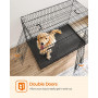 Hundbur XXL Metall 122 x 74 x 80,5 cm Med 2 Dörrar - Svart