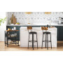 2-Pack Barstolar Industriell Stil 39x39x100 cm Med Ryggstöd Vintage Brun-Svart