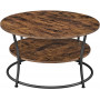 Soffbord Industriell Stil Ø 80cm Vintage brun-svart