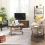 Soffbord Industriell Stil Ø 80cm Vintage brun-svart