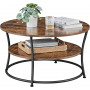 Soffbord Industriell Stil Ø 80cm Vintage brun-svart