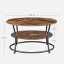 Soffbord Industriell Stil Ø 80cm Vintage brun-svart