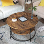 Soffbord Industriell Stil Ø 80cm Vintage brun-svart