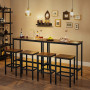 Barbord Set Med 2 Barstolar 100x40x90 cm Industriell Stil Vintage brun-svart