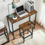 Barbord Set Med 2 Barstolar 100x40x90 cm Industriell Stil Vintage brun-svart