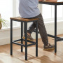 Barbord Set Med 2 Barstolar 100x40x90 cm Industriell Stil Vintage brun-svart