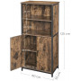 Förvaringsskåp Vitrin Med Öppna Hyllor 60x35x125cm Vintage brun-svart