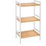 Bambu Förvaringshylla 45×31,5×80 Cm Vit Ek 3 Hyllplan 15 Kg Per Hylla