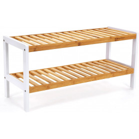 Skoställ i Bambu 2-våningar - Förvaringshylla 70 x 26 x 33cm