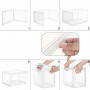 x3 Transparent Förvaringslådor med Dörr à 36 x 28 x 22 cm Stapelbara