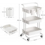 3-vånings förvaringsvagn med handtag multifunktionell Vit