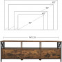 TV-Bänk 147x40x50cm Industriell Design för upp till 65 tums TV med 3 lådor