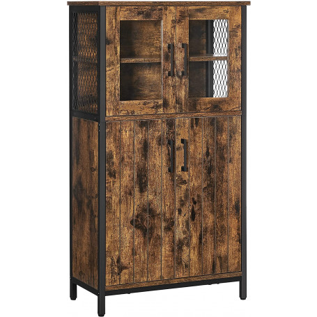 Vitrinskåp, Skänk 60x30x108 cm Vintage brun-svart