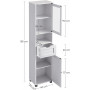 Högt Skåp, Förvaring med Låda, Vitrin 40x30x165 cm Ljusgrå