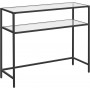 Konsolbord 100x35x80 cm Avlastningsbord Med 2 Glashyllor - Svartram