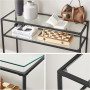 Konsolbord 100x35x80 cm Avlastningsbord Med 2 Glashyllor - Svartram