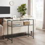 Konsolbord 100x35x80 cm Avlastningsbord Med 2 Glashyllor - Svartram