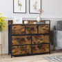 Byrå med 7 Tyglådor Industriell Vintage brun-svart 98 x 28,5 x 85 cm