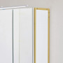 Spegel väggskåp med belysning för badrum 70 x 14,5 x 70 cm vitguld