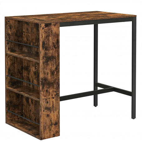Barbord med hyllor - köksbord 110 x 60 x 100 cm industriell design
